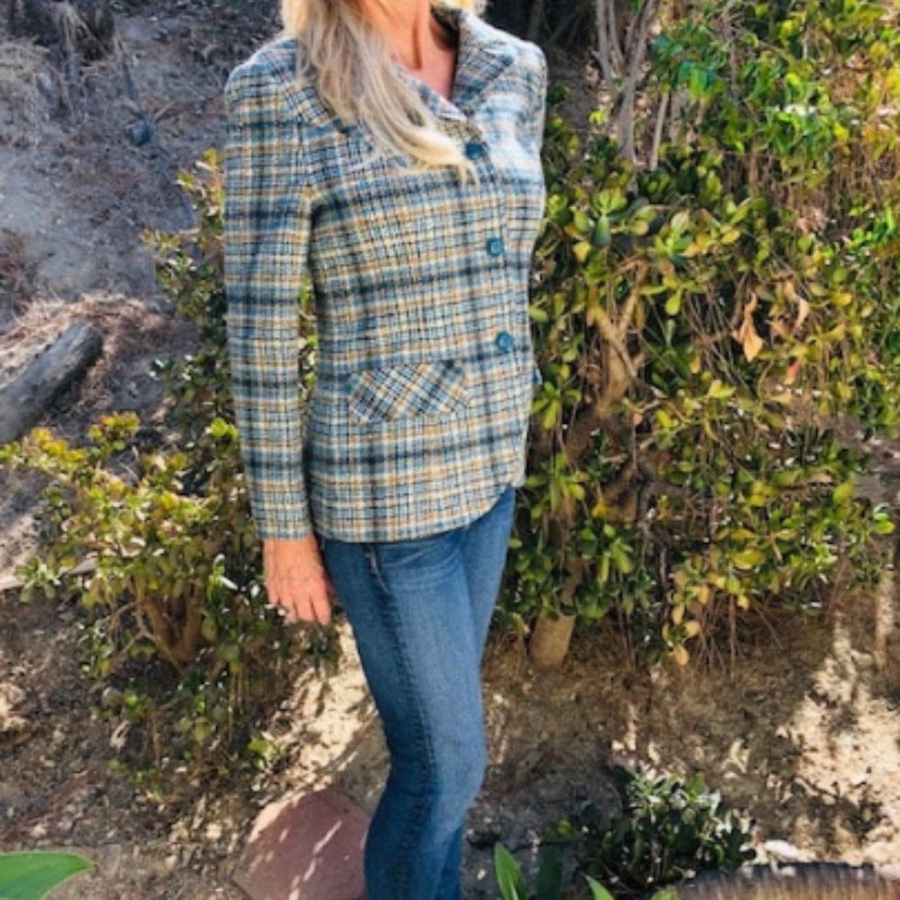 Pendleton Plaid Wool Blazer, Jacket, Size 16 - image 5